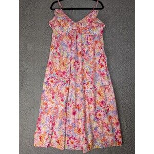 H&M Maxi Cotton Sun Dress Floral Flounced Size Large Ruffle Boho Bloom Cottage